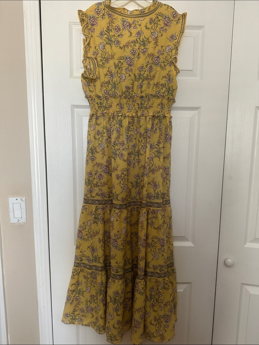 Max Studio Yellow Floral Tiered Maxi Dress - Picture 5 of 5